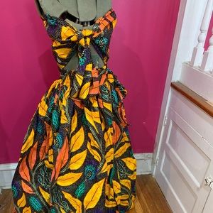 African print skirt set